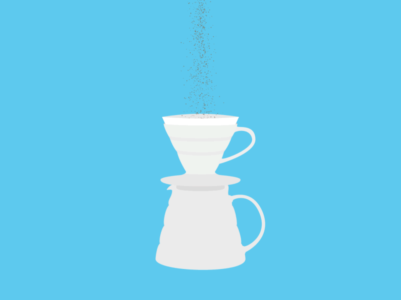 Pour and drip brew coffee filter coffee hario illustration motion motion design