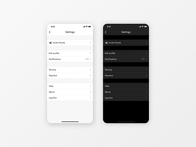 Daily UI #007 app daily ui dark mode ios mobile settings ui ux