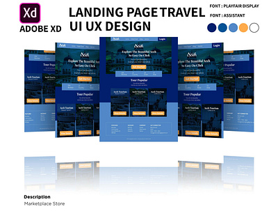 Landing Page Aceh Travel UI UX Design app branding design front end graphic design illustration logo mockup packaging ui