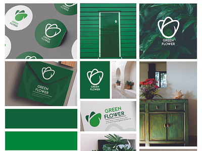 Green Flower Logo branding design graphic design logo