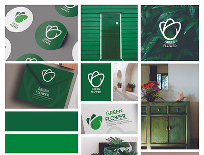 Green Flower Logo branding design graphic design logo