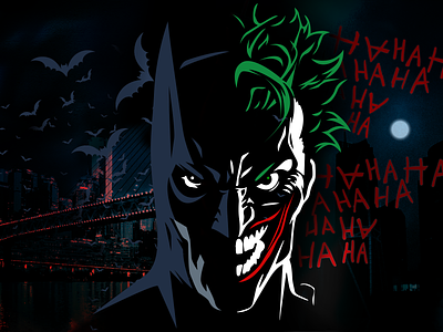Batman v/s Joker batman character design comic art dccomics gotham illustration joker vector warner bros