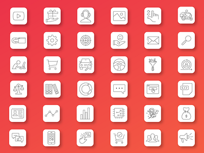 Minimalist Line Icons icon set line icons minimalist ui user interface