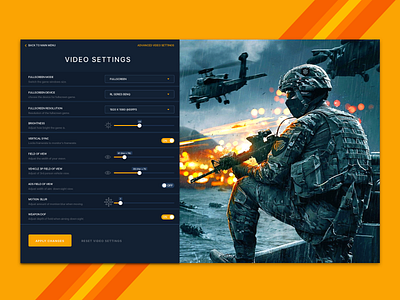 Settings | Daily Ui 007 challenge dailyui dark game interface settings uiux video