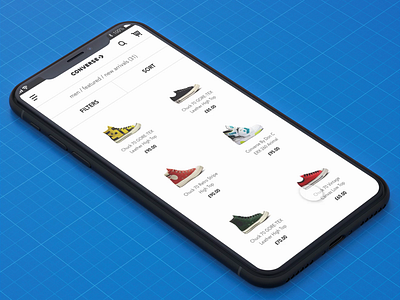 Converse Shoes App Interaction add to wishlist adobe app color converse design e commerce fashion interaction ios iphone x mobile shoes app size uiux xd
