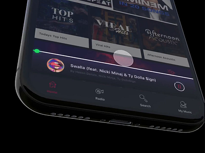 Music player app interaction prototype 03 animation interaction ios mobile motion music app music player prototype uiux xd