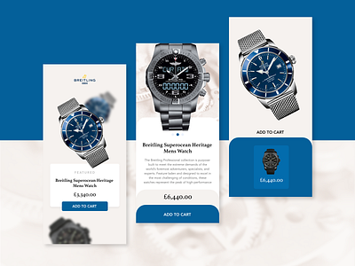 Breitling Watch App ⌚ adobexd animation app breitling design interaction interactions ios mobile mobile app product screens shopping uiux watches