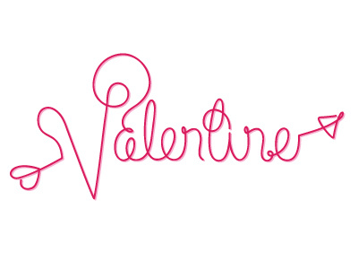 Valentine arrow hand drawn lettering love type typography valentine