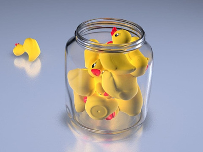 Jar with ducks 3d