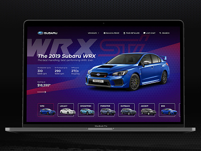 Subaru website design figma laptop subaru ui web