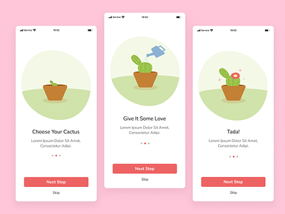 Splash Screen Cactus App Design app design illustration ui
