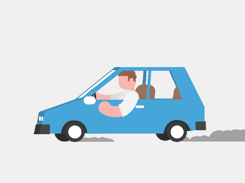 Car Ride 2d 3d after effects animation car character drive faux 3d flat gif illustration mograph slider