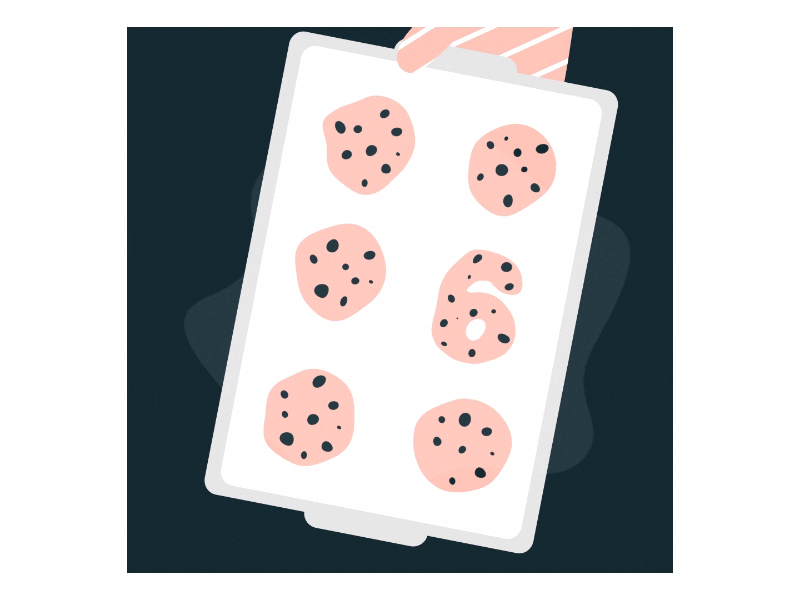 6th. Cookies. 2022 Advent calendar 2d advent after effects animation calander character christmas colourpallet cookies daily december food gif illustration loop snow