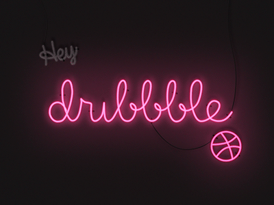 Hey dribble 2d 3d after effects animation effects motion design motion graphics neon sign