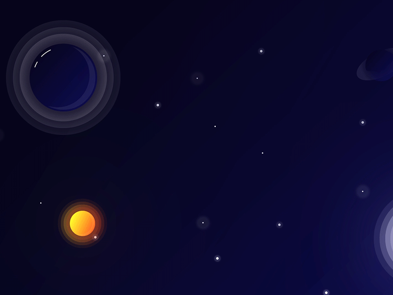Space after effects animation gif graphic design illustration illustrator motion design motion graphics night planets sky star