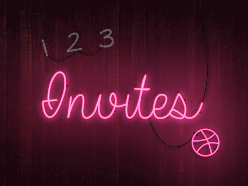 3 Invites after effects animation dribbble invitation illustration invites motion design motion graphics neon