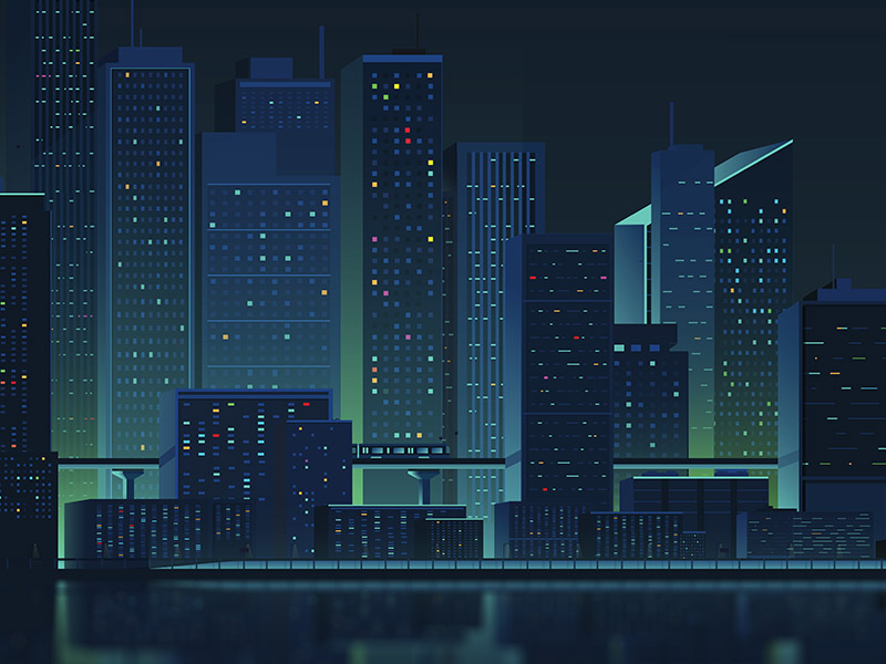 Cityscape by Dan Shannon on Dribbble