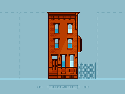 You never forget your first apartment brick line art orange philadelphia window