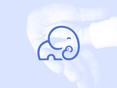 Nannease Logo baby blue branding clean elephant logo logomark nanny purple simple