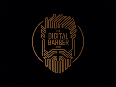 Digital Barber Logo barber beard dailylogochallenge digital logo