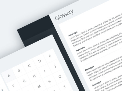 Glossary page app clean design glossary minimal ui ux web