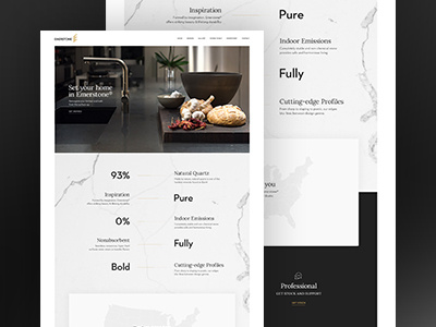 Emerstone digital landing page layout minimal page quartz simplicity usability user experience design ux ui web website