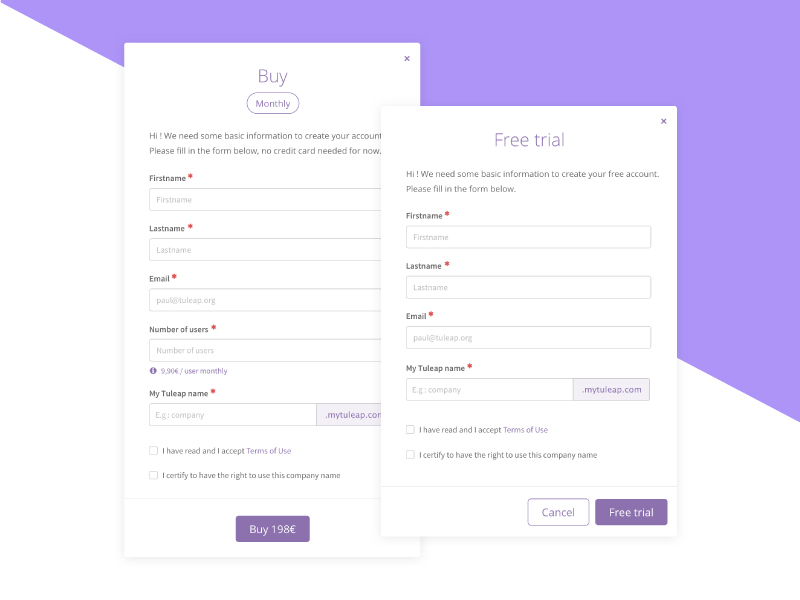 myTuleap Modals 🚀 by Marine Pieux on Dribbble