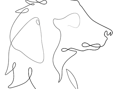 Dog Minimal art digital drawing illustration vector