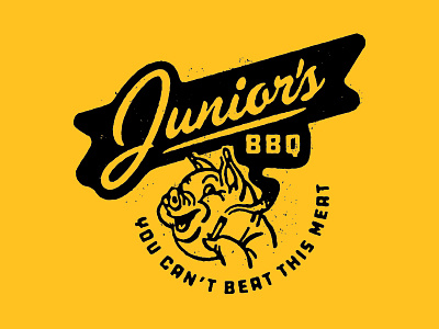 Junior's BBQ adobe illustrator branding graphic design illustrator logo restaurant typography vector