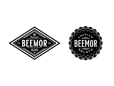 Beemor Premium Gelato Branding Comps adobe illustrator branding design logo typography vector