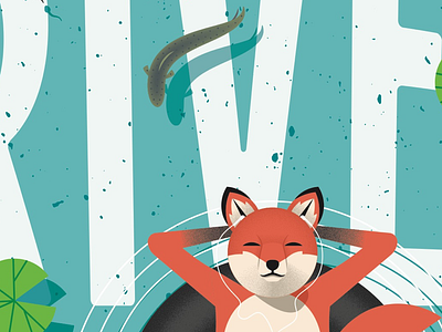 Top secret sneak peek design fox gigposter illustrator river typography