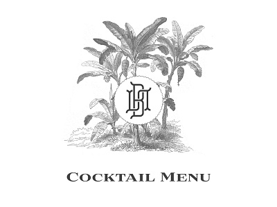 Loloan Lobby Bar Cocktail Menu cocktails design etching illustrator menu monogram