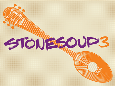 Stone Soup branding and support image brand guitar halftone illustration poster spoon vector