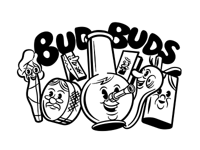 Bud buds bong character design vector