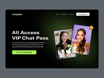 Website Hero for Chat Pass app chat ui website