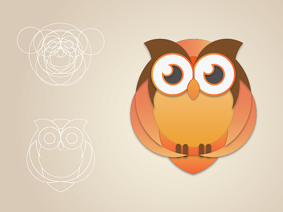 Owl app bird circles cute golden ratio illustration kids owl