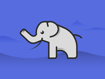 Elephant Illustration animal cute elephant icon illustration purple