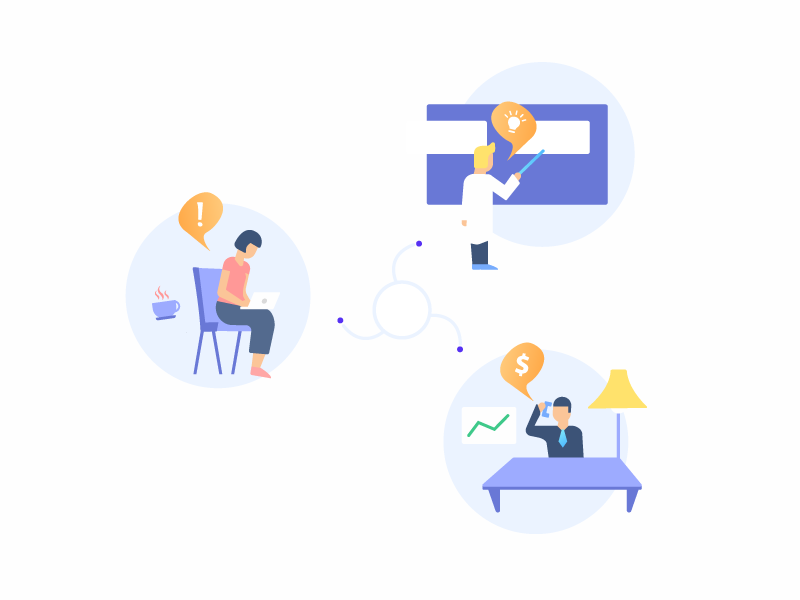 Professionals Connect businessman diagram investor freelancer designer