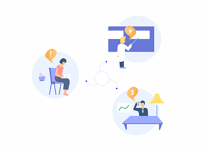 Professionals Connect businessman designer diagram freelancer investor