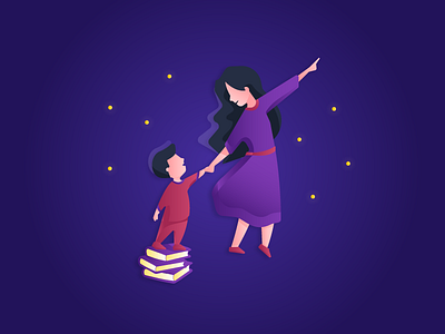 Mother and child illustration