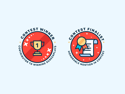 Badges badges branding contest cute design finalist icon icons illustration illustrator medal ribbon trophy ui vector winner