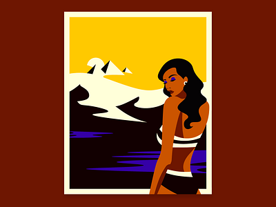 Egypt bikini desert egypt illustration illustration art illustrator pyramid sand sun woman