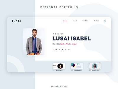 Exploring Personal Portfolio @lusai clean design clean ui clean ux design minimal portfolio portfolio portrait ui