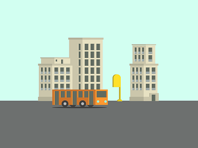 Urbango bus flat illustration public transport transportation