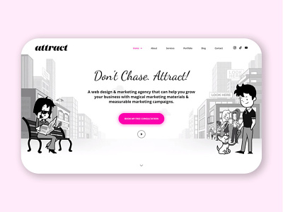 Website Design : Attract Media animation design graphic design ui web web design website