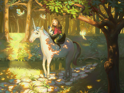 Unicorn concept art digital painting digitalpainting illustration storybook