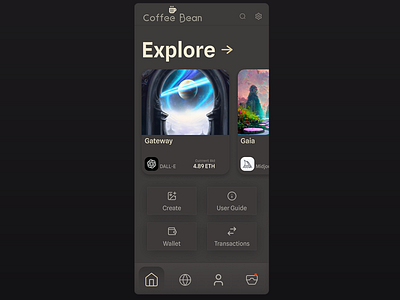 Coffee Bean Mobile UI Concept app design typography ui ux