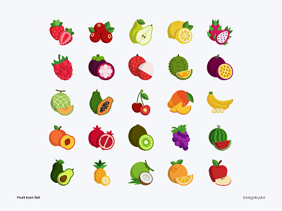 Fruit Icon Set graphic design icon design illustration vector