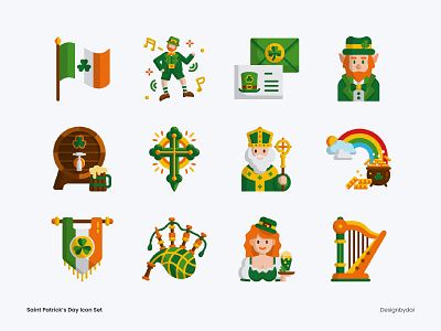 Saint Patrick's Day Icon Set graphic design icon design illustration vector