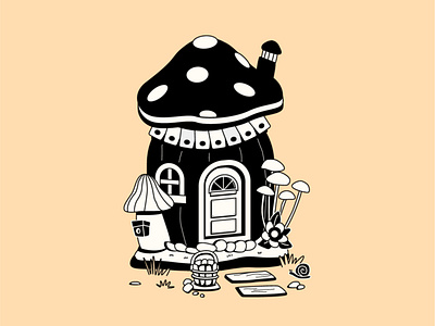 Tiny house adobe illustrator cartoon concept design graphic design illustration mushroom house